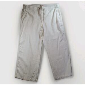 Per Se White Linen Blend Wide Leg Beach Lounge Resort Wear Pants Womens XL